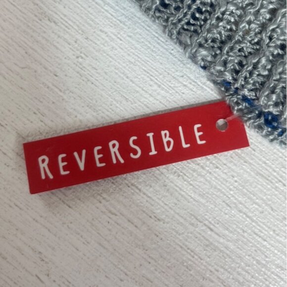 West Virginia Mountaineers Reversible Beanie Hat Womens Blue Gray Knit Warm - Picture 8 of 8